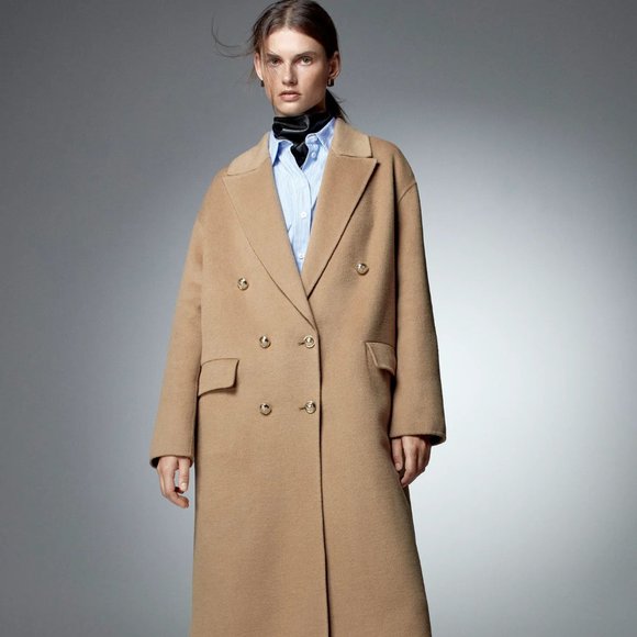 Zara Wool Blend Coat with Gold Buttons - Picture 10 of 13